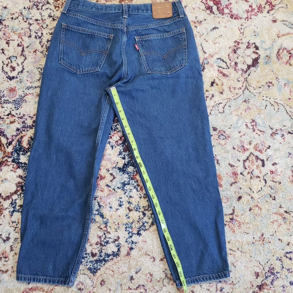 Levi's Premium Loose Taper Crop Jeans Blue Medium Wash Denim Size 27 - Picture 12 of 13